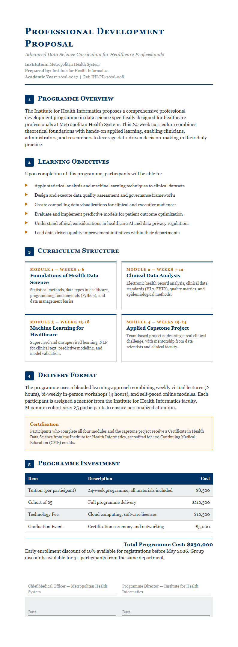 Educational structured proposal